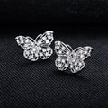 Moissanite Butterfly Stud Earrings – 925 Silver Hip Hop Jewelry