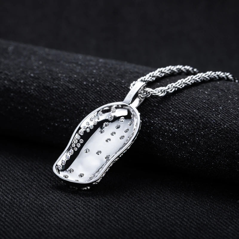 Moissanite Masked Head Pendant – 925 Silver Hip Hop Necklace