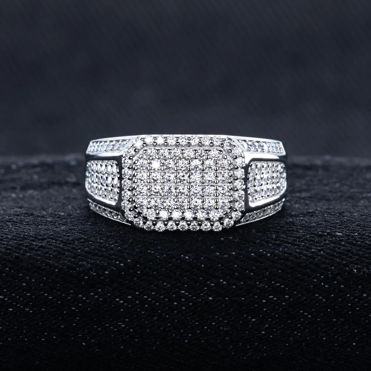 Moissanite Ring – 925 Sterling Silver Iced Out Hip Hop Jewelry