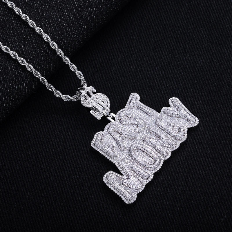 “Fast Money” Moissanite Pendant – 14K Gold Plated Necklace