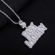 “Fast Money” Moissanite Pendant – 14K Gold Plated Necklace