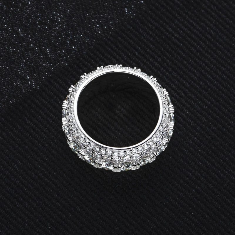 8.46cttw Moissanite Iced-Out Ring – 925 Silver