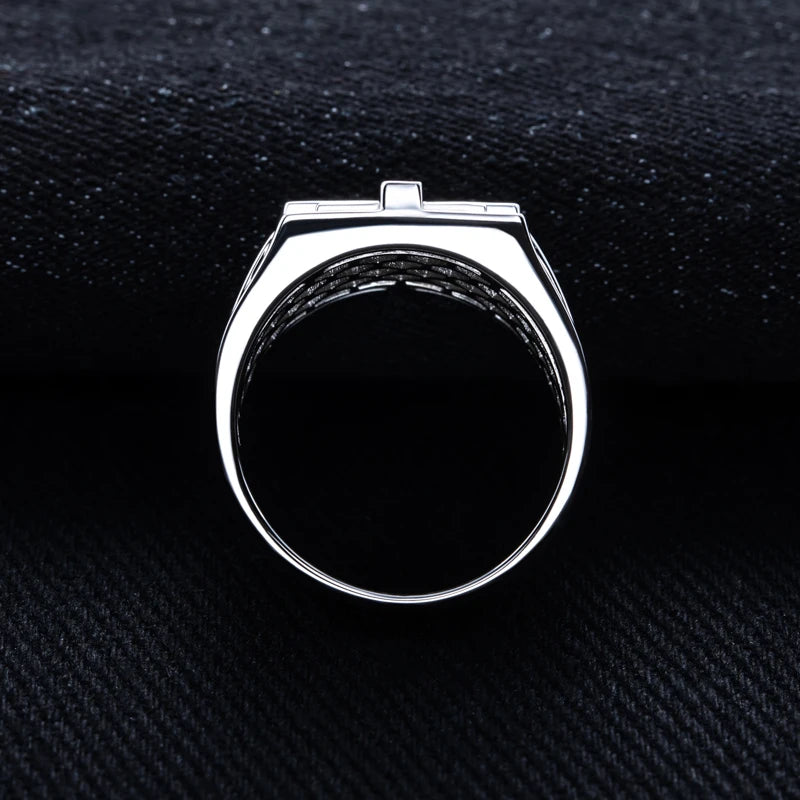 Moissanite Cross Ring – 925 Silver & Gold Plated