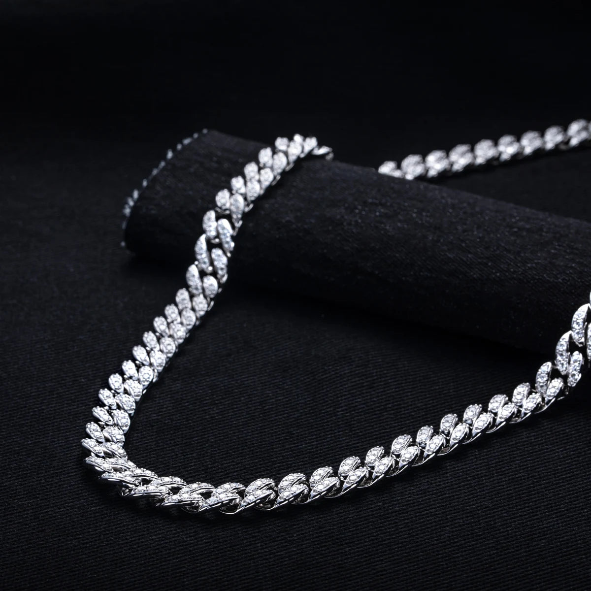 Moissanite Cuban Link Necklace – 925 Silver Iced Out Hip Hop Chain