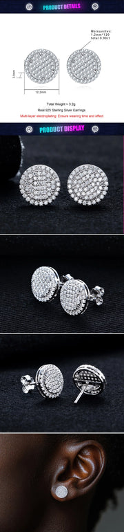 0.9cttw Moissanite Stud Earrings – 925 Silver