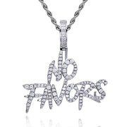 “NO FAVORS” Moissanite Pendant Necklace – 14K Gold Plated