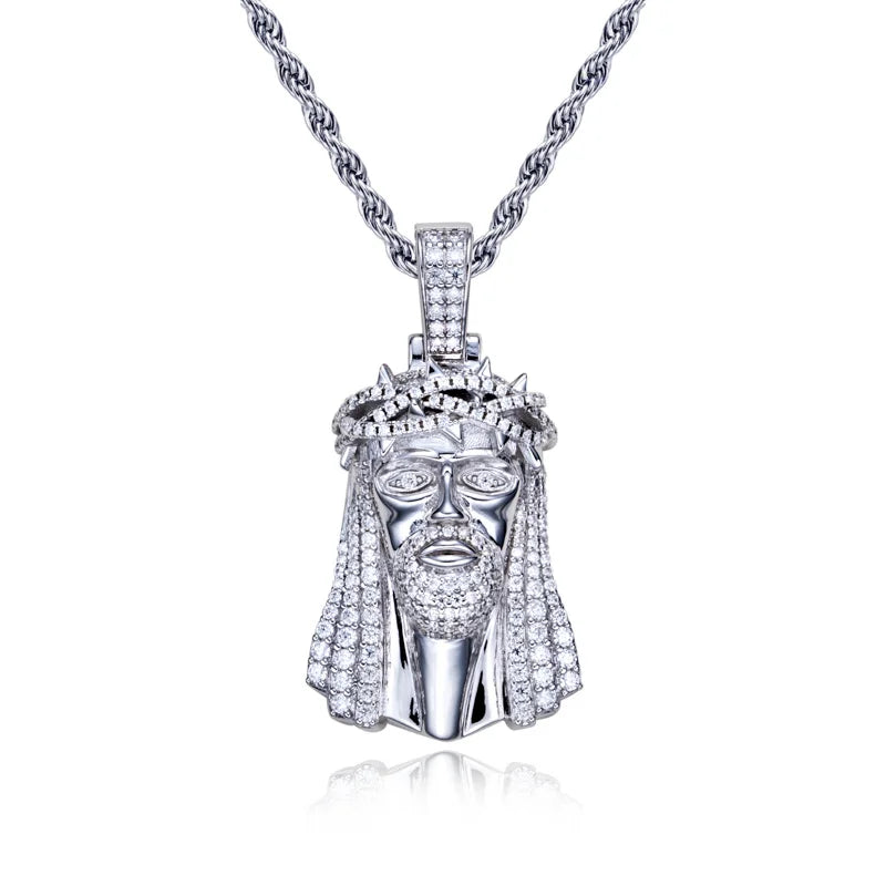 Moissanite Jesus Pendant – 925 Silver Iced Out Necklace