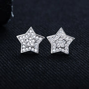 0.27ct Star Moissanite Stud Earrings – 925 Silver