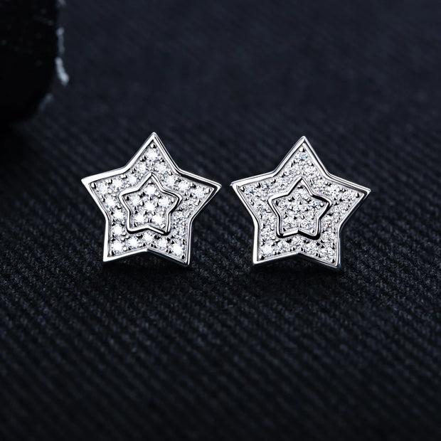 0.27ct Star Moissanite Stud Earrings – 925 Silver