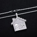 Moissanite Iced Out Home Pendant – 14K Gold Hip Hop Necklace