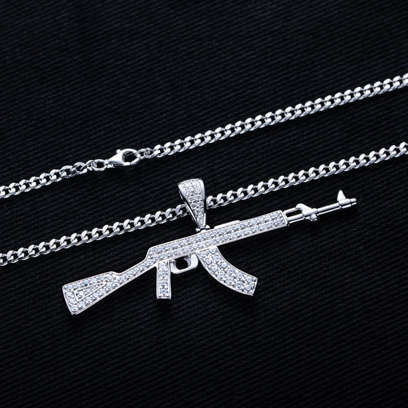 1.87cttw Moissanite AK Pendant – 925 Silver Iced Necklace