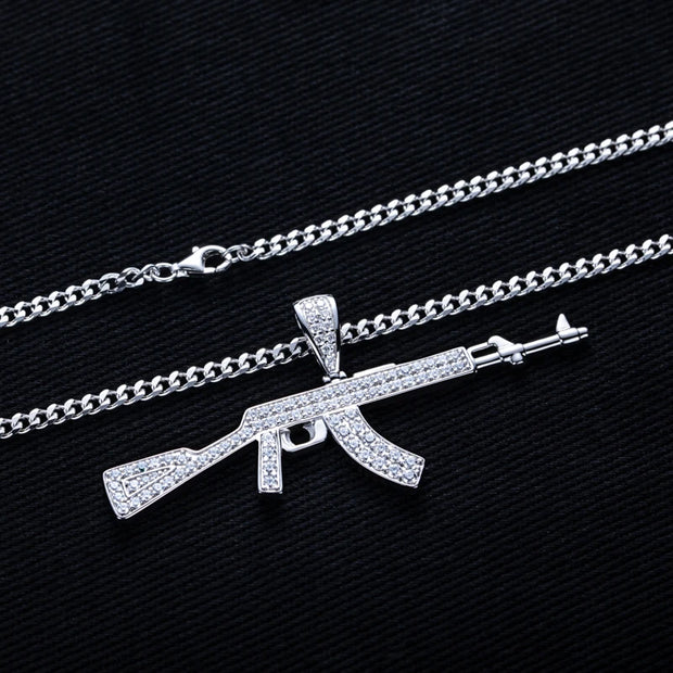 1.87cttw Moissanite AK Pendant – 925 Silver Iced Necklace
