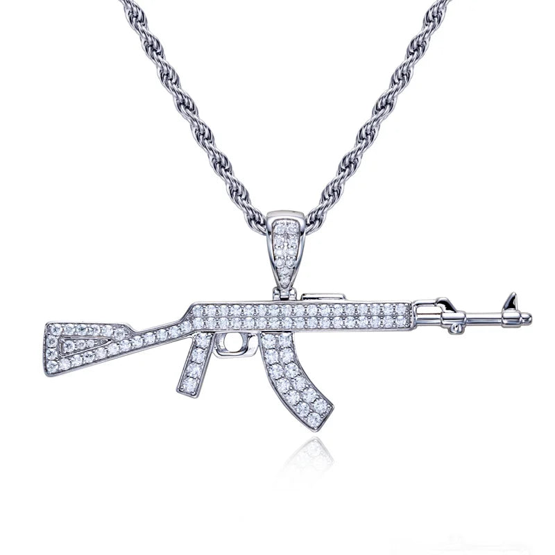 1.87cttw Moissanite AK Pendant – 925 Silver Iced Necklace