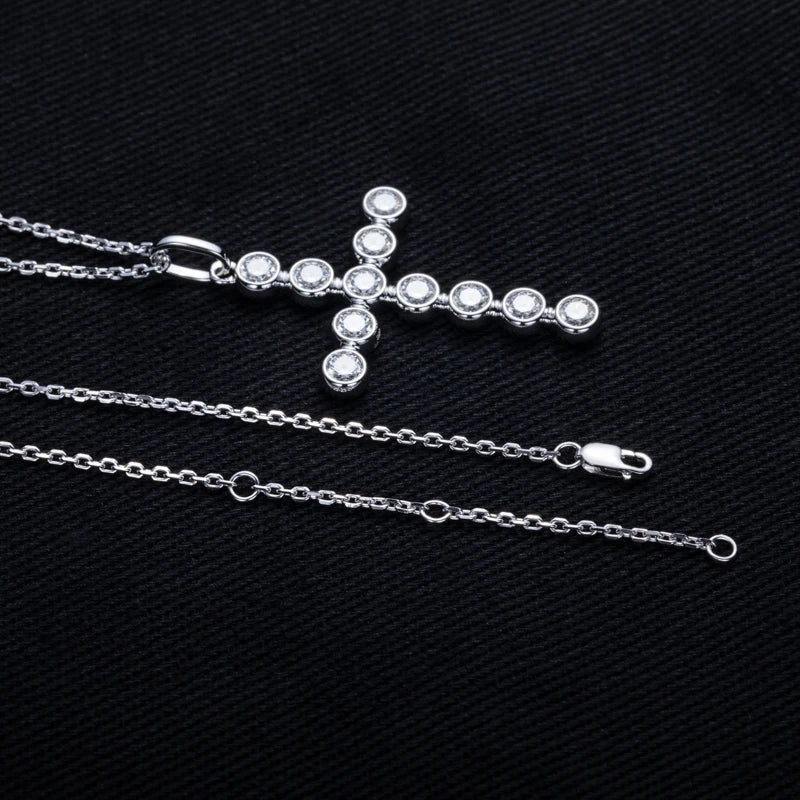 3.3cttw Moissanite Cross Pendant – 925 Silver Iced Out Necklace