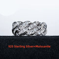 Moissanite Cuban Ring – 925 Silver Iced Out