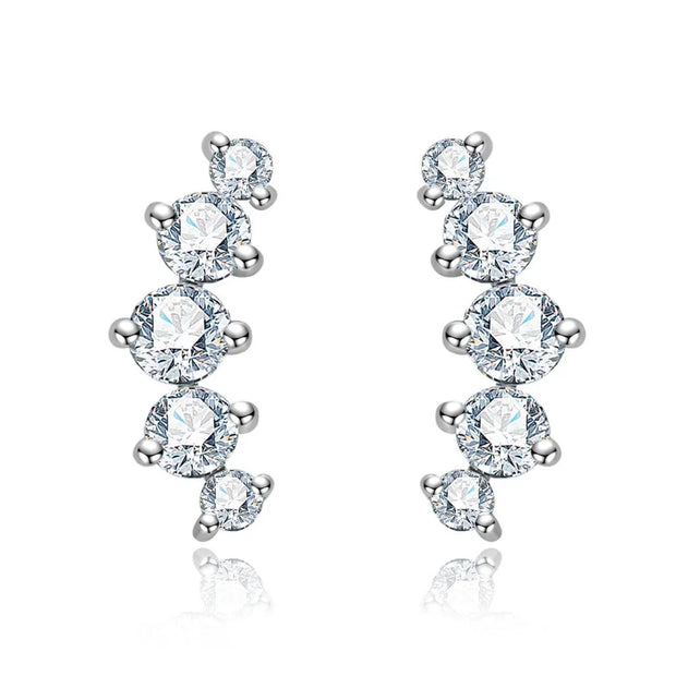 1.04cttw Moissanite Stud Earrings – 925 Silver Hip Hop Jewelry