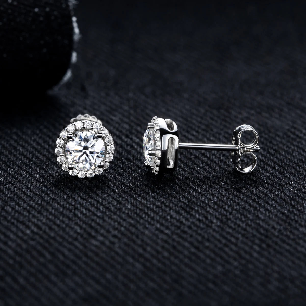 1cttw Moissanite Round Stud Earrings – 925 Silver Unisex