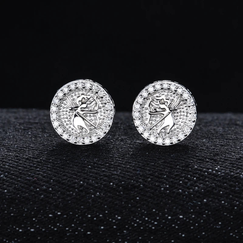 Moissanite Angel Stud Earrings – 925 Silver Iced Out