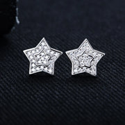 0.27ct Star Moissanite Stud Earrings – 925 Silver