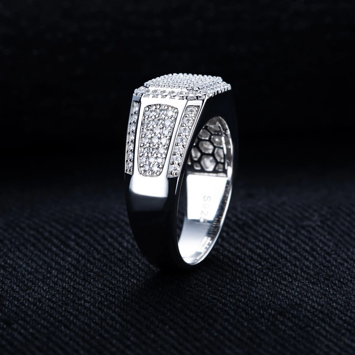 Moissanite Ring – 925 Sterling Silver Iced Out Hip Hop Jewelry