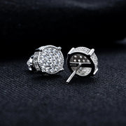 Moissanite Round Stud Earrings – 925 Silver Hip Hop Jewelry