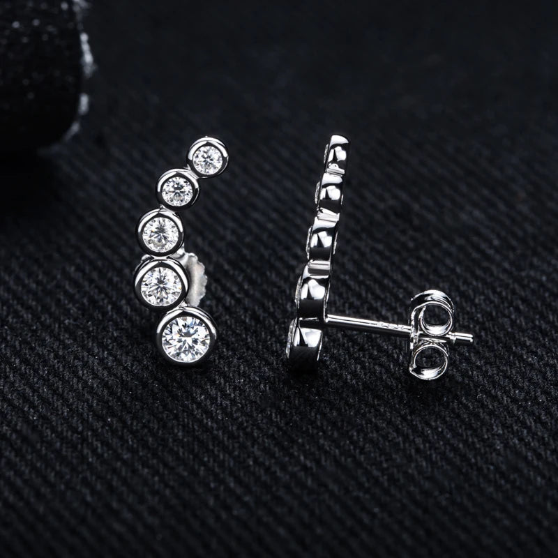 Moissanite Round Stud Earrings – 0.82cttw 925 Silver