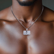1.9cttw Moissanite Dollar Bill Pendant – 925 Silver Hip Hop Necklace