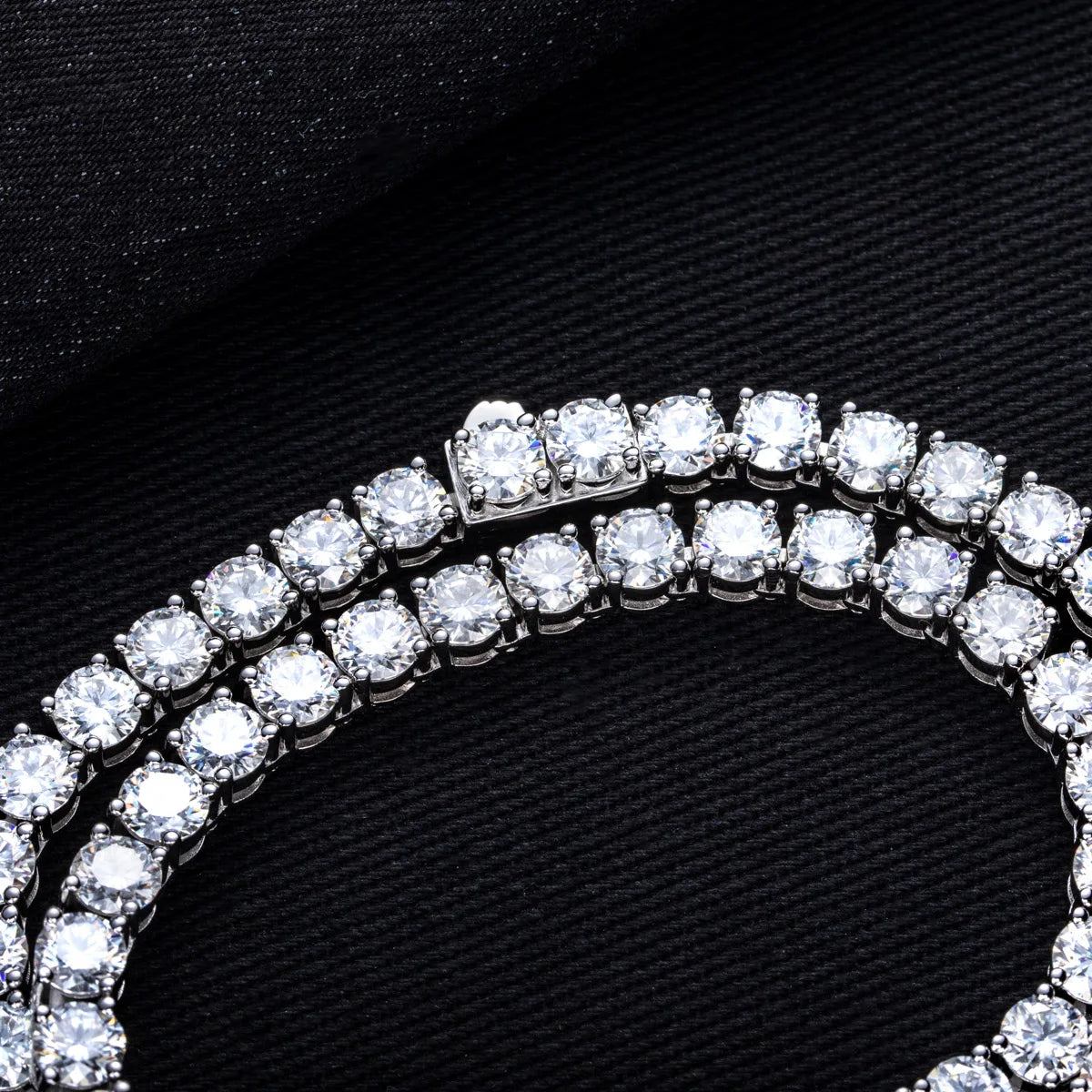 Moissanite Iced Out Tennis Necklace – 32–79cttw 925 Silver