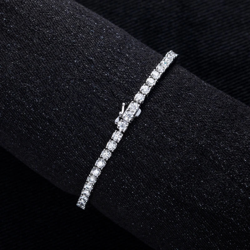 3mm Moissanite Tennis Bracelet – 925 Silver Iced Out Jewelry