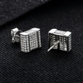 Moissanite Square Stud Earrings – 925 Silver