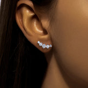 1.04cttw Moissanite Stud Earrings – 925 Silver Hip Hop Jewelry