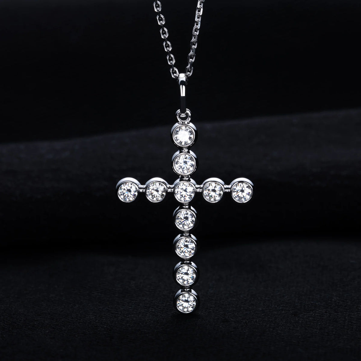 3.3cttw Moissanite Cross Pendant – 925 Silver Iced Out Necklace