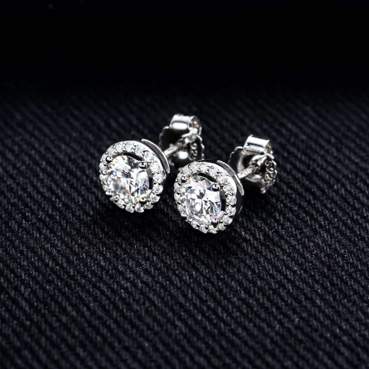 1cttw Moissanite Round Stud Earrings – 925 Silver Unisex