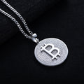 Moissanite Iced Out Bitcoin Pendant – 925 Silver Hip Hop Necklace
