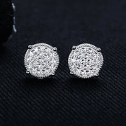 Moissanite Round Stud Earrings – 925 Silver Hip Hop Jewelry