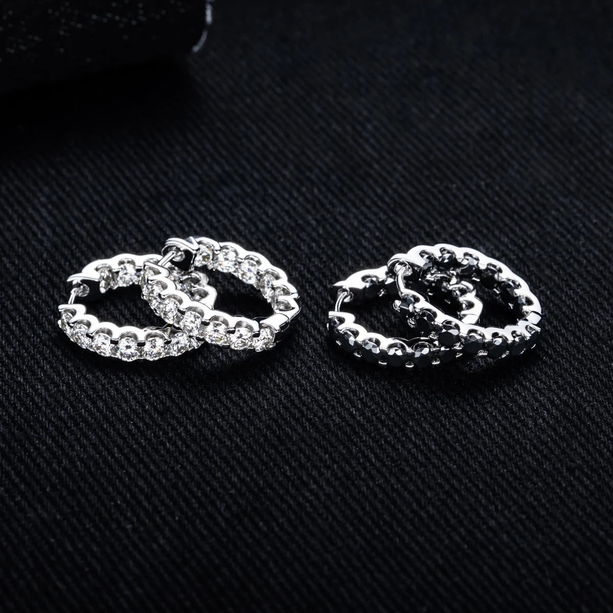 2.6cttw Moissanite Hoop Earrings – 925 Silver