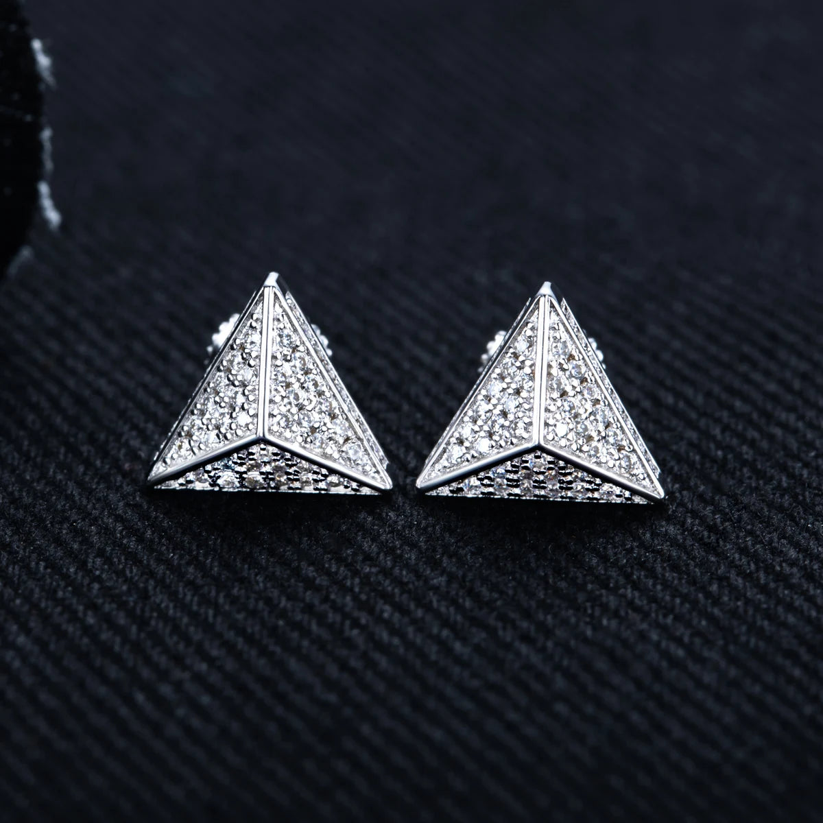 Moissanite Triangle Stud Earrings – 925 Silver