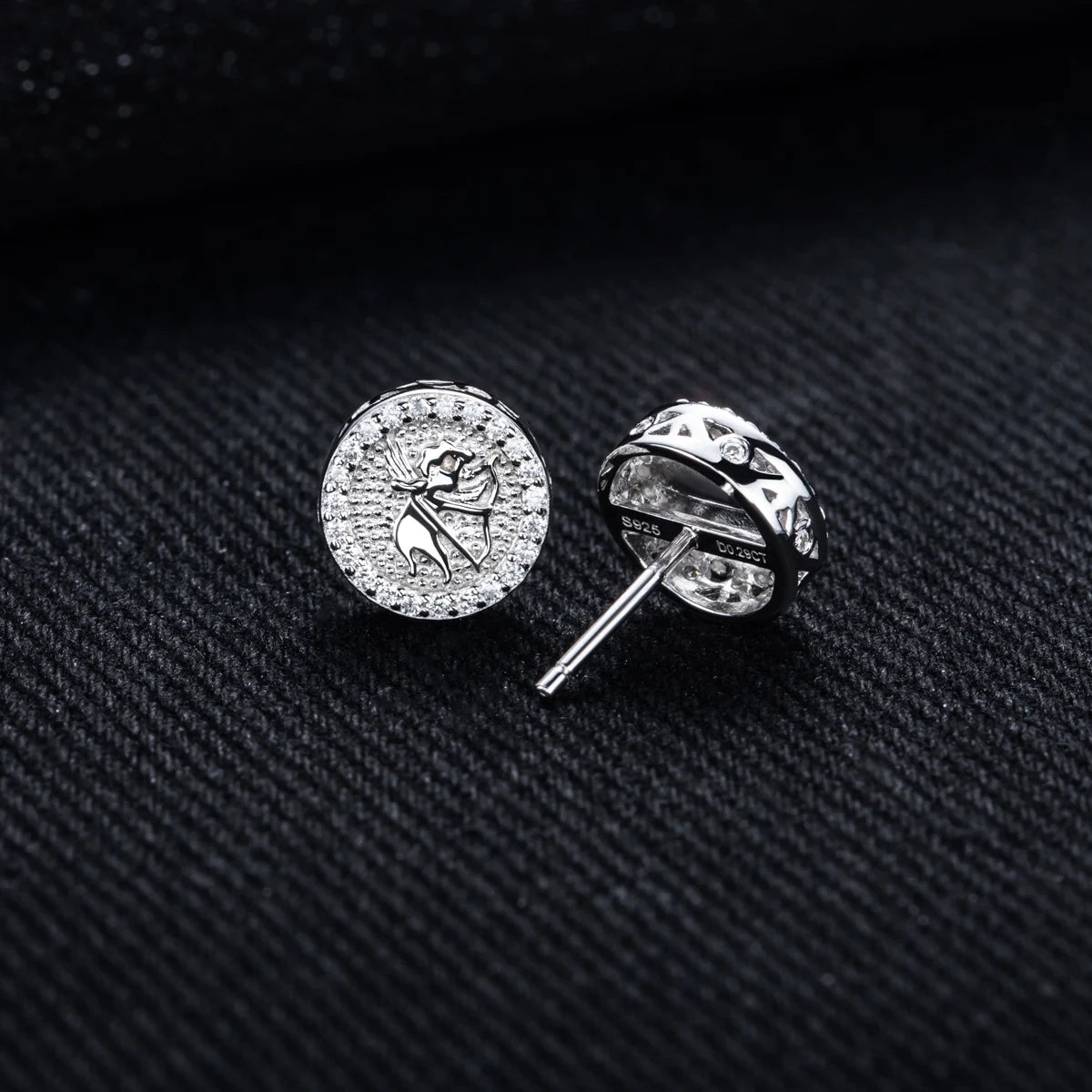 Moissanite Angel Stud Earrings – 925 Silver Iced Out