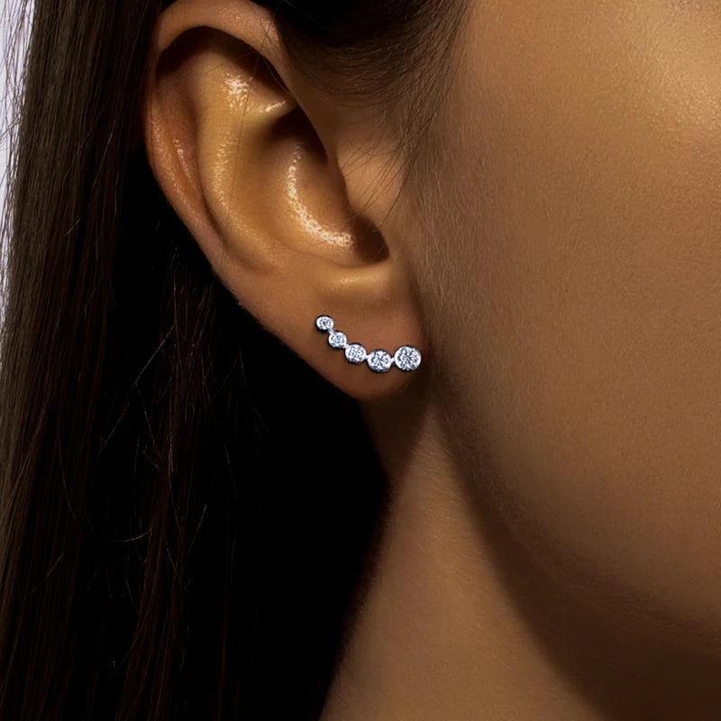 Moissanite Round Stud Earrings – 0.82cttw 925 Silver