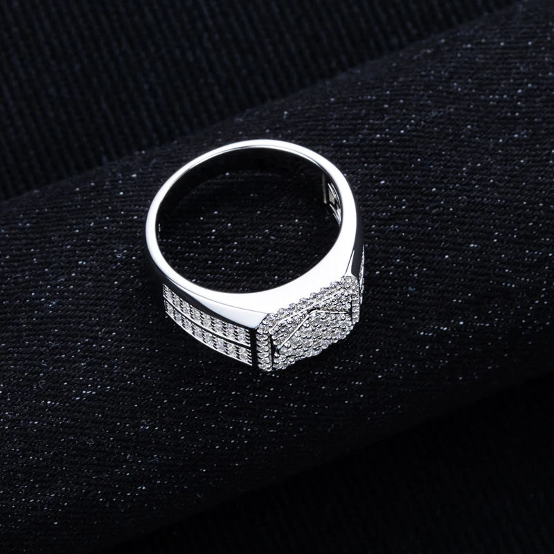 Moissanite Men’s Ring – 1.06cttw 925 Silver Gold Plated Hip Hop Jewelry