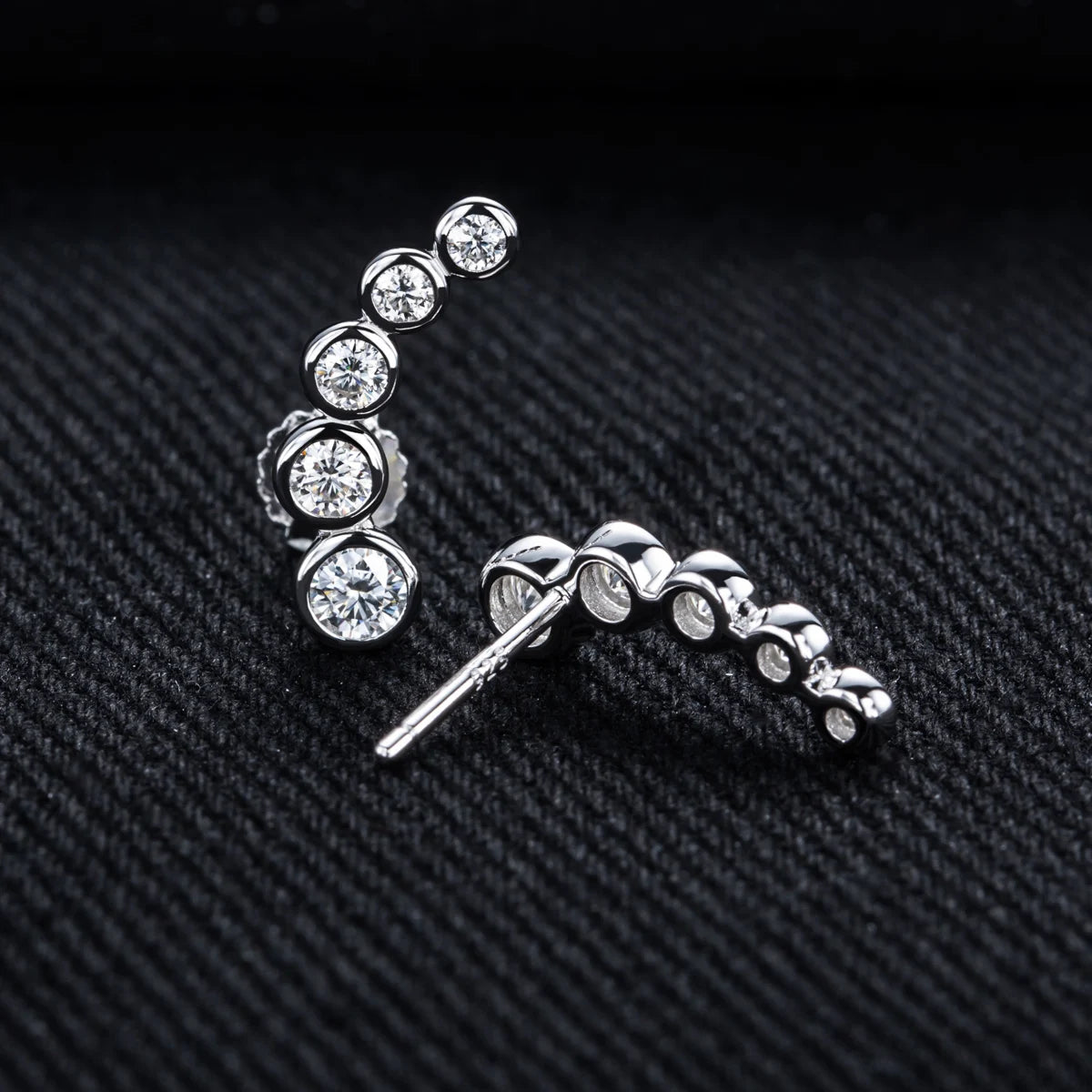 Moissanite Round Stud Earrings – 0.82cttw 925 Silver