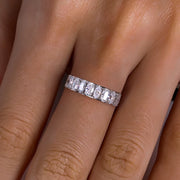 0.5ct Moissanite Dual-Cut Wedding Band – 925 Silver Fine Jewelry