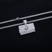 1.9cttw Moissanite Dollar Bill Pendant – 925 Silver Hip Hop Necklace