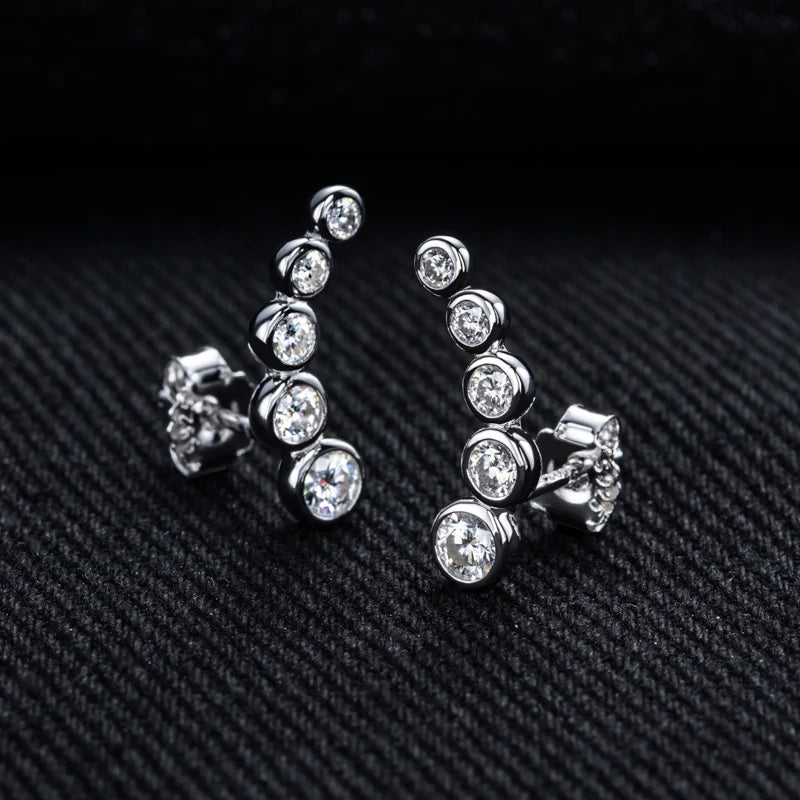 Moissanite Round Stud Earrings – 0.82cttw 925 Silver