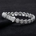 Moissanite Hexagon Bracelet – 925 Silver Hip Hop Bangle Unisex