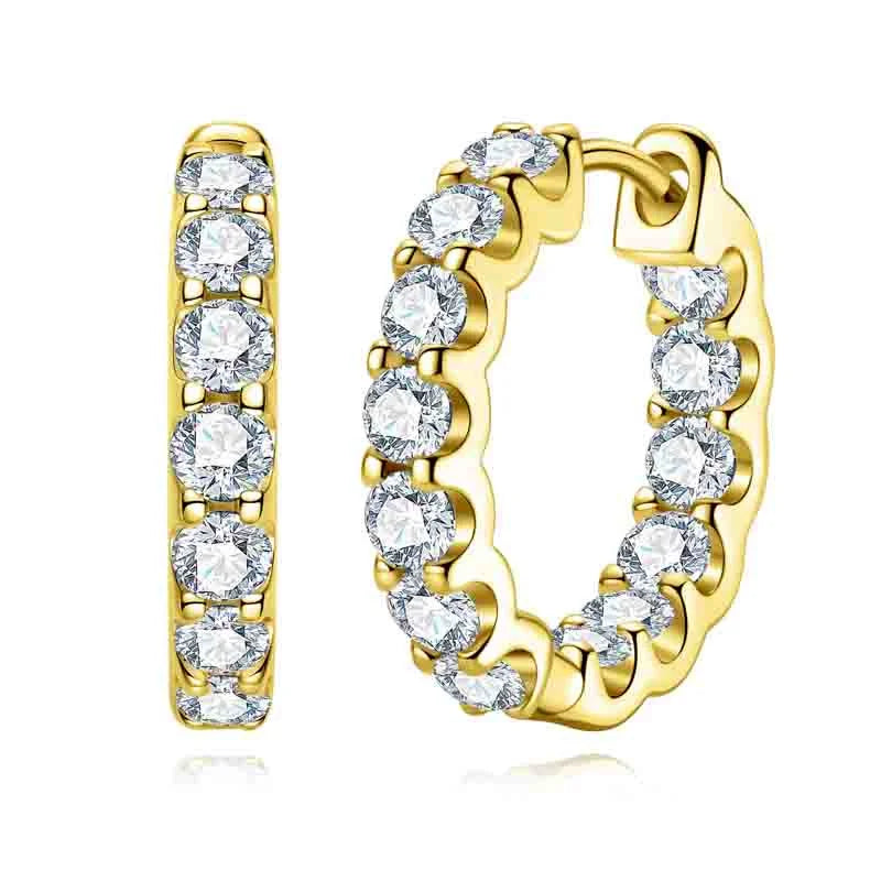 2.6cttw Moissanite Hoop Earrings – 925 Silver