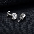 1cttw Moissanite Round Stud Earrings – 925 Silver Unisex