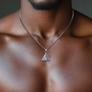 0.8cttw Moissanite Pyramid Eye of Horus Pendant – 925 Silver Hip Hop Necklace