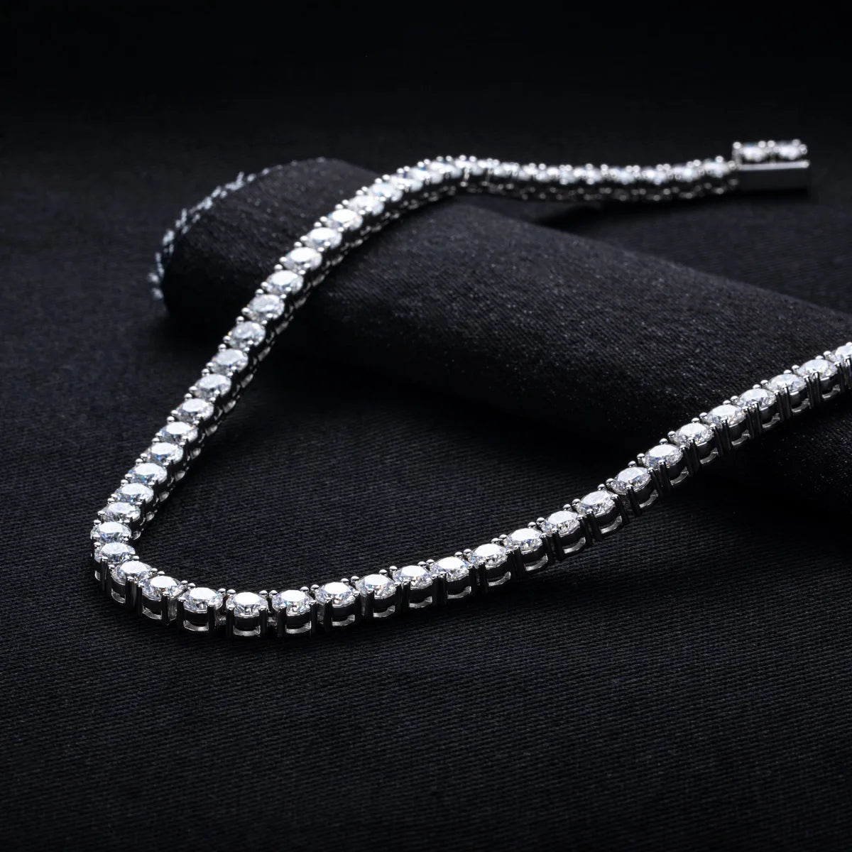 Moissanite Iced Out Tennis Necklace – 32–79cttw 925 Silver
