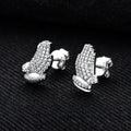Moissanite Prayer Hand Stud Earrings – 925 Silver Hip Hop Jewelry